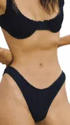 Charlie Holiday Women's Isabella High Waisted Bikini Bottom In Black In Black
