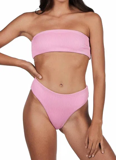 Charlie Holiday Women's Paros High Waisted Bikini Bottom In Punch In Pink