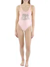 Charlie Holiday Womens Open Back Graphic One-piece Swimsuit In Yellow