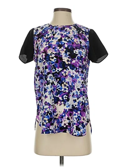 Pre-owned Charlie Jade Short Sleeve Blouse In Purple