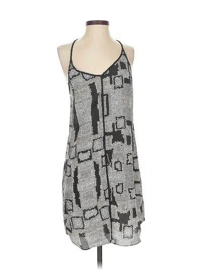 Pre-owned Charlie Jade Sleeveless Silk Top Gray Halter Neckline Tops
