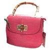Charlie Leather Women's Katie Italian Leather & Bamboo Bag In Pink In Pink
