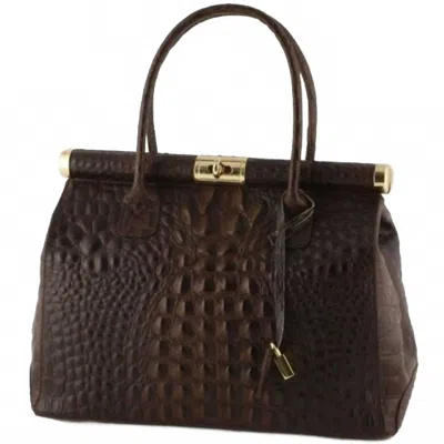 Charlie Leather Women's Leather Handbag In Chocolate Brown In Multi