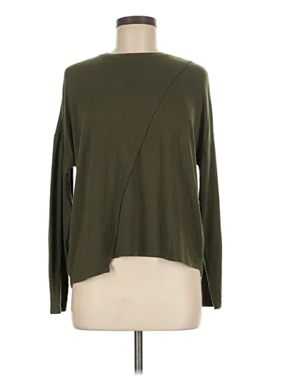Pre-owned Charlie Long Sleeve Top Green Crew Neck Tops