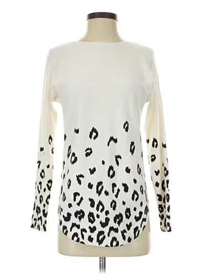 Pre-owned Charlie Long Sleeve Top Ivory Boatneck Tops In White