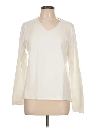 Pre-owned Charlie Long Sleeve Top Ivory V Neck Tops In White