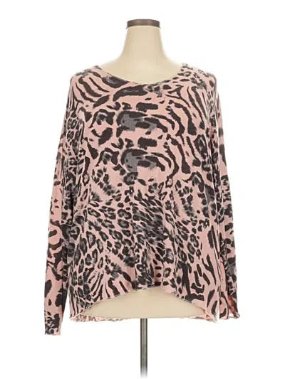 Pre-owned Charlie Long Sleeve Top Pink Boatneck Tops