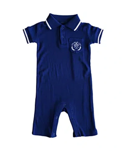 Charlie Lou Baby Boys' Waffle Polo Romper - Baby In Blue