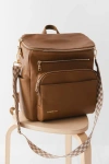 Charlie Lou Baby ® Faux Leather Diaper Bag | Checkered Crossbody Straps, Stroller Straps & Changing M
