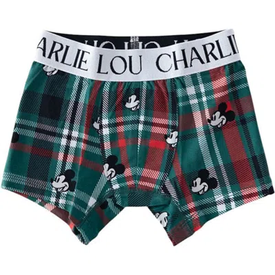 Charlie Lou Baby Kids' ® Little Boy's Steamboat Willie Tartan Boxer Briefs In Green
