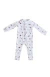 Charlie Lou Baby ® Neutral Dinosaurs Double Zipper Covertible Romper In White