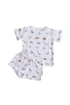 Charlie Lou Baby ® Neutral Dinosaurs Shortie Set In White