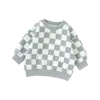 Charlie Lou Baby Kids' ® Organic Checkered Cotton Sweatshirt In Blue