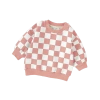 Charlie Lou Baby Kids' ® Organic Checkered Cotton Sweatshirt In Pink