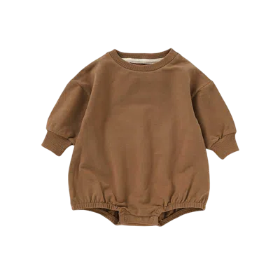 Charlie Lou Baby Kids' ® Organic Cotton Bubble Romper In Brown