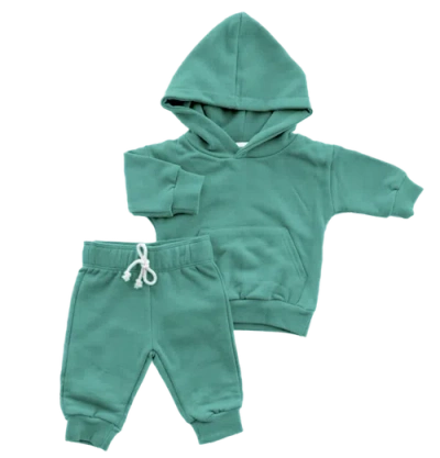 Charlie Lou Baby Kids' ® Organic Cotton Hoodie & Jogger Set | Gray In Green