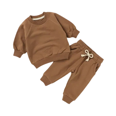 Charlie Lou Baby Kids' ® Organic Cotton Sweatsuit Set In Brown