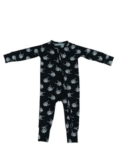 Charlie Lou Baby ® Rock N' Skull Double Zipper Convertible Romper In Black