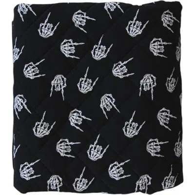 Charlie Lou Baby ® Rock N' Skull Quilted Blanket In Black