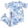 Charlie Lou Baby ® Secret Garden Toile Ruffle Pajama Set In Blue