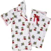 Charlie Lou Baby Steamboat Willie Christmas Notch Collar Pajama Set In White