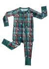 Charlie Lou Baby ® Steamboat Willie Tartan Convertible Romper In Green