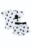 Charlie Lou Baby ® Yin & Yang T-shirt And Shorts Set In White