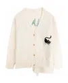 Charlie Luciano Imitation Of Old Logo Knitted Cardigan In Neutral