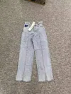 Charlie Luciano Irregular Straight Jeans In Gray
