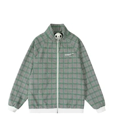Charlie Luciano Panda Zipper Jacket In Gray