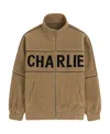 Charlie Luciano Stand-collar Logo Casual Jacket In Brown