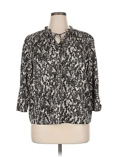 Pre-owned Charlie Paige 3/4 Sleeve Blouse In Gray