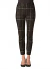 Charlie Paige Brit Slim Fit Pants In Black And Red Plaid In Black