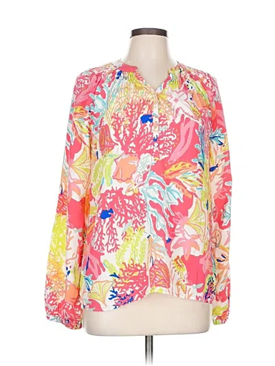 Pre-owned Charlie Paige Long Sleeve Blouse In Pink