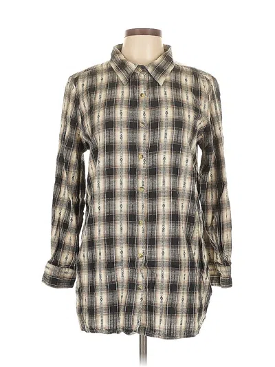 Pre-owned Charlie Paige Long Sleeve Button Down Shirt In Brown