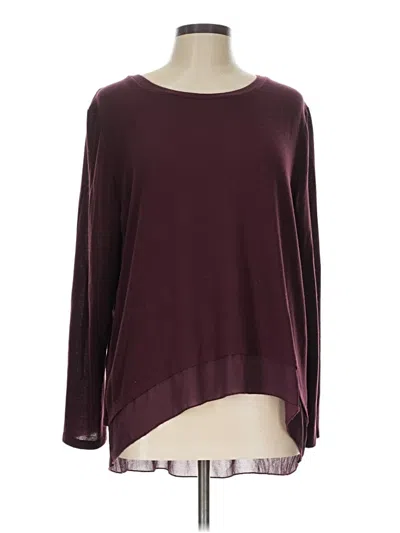Pre-owned Charlie Paige Long Sleeve Top Burgundy Boatneck Tops