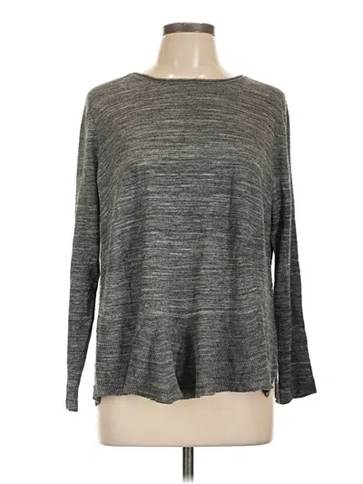Pre-owned Charlie Paige Long Sleeve Top Gray Boatneck Tops