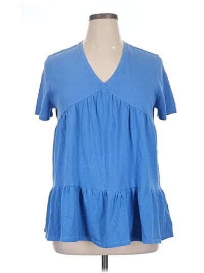 Pre-owned Charlie Paige Short Sleeve Blouse In Blue