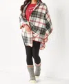 Charlie Paige Throw And Go Wrap Scarf In White Black And Red In Multi