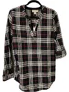 Charlie Paige Women's Plaid Top In Black Plaid In Multi