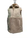 Charlie Paige Women's Quilted Vest In Cream In Neutral