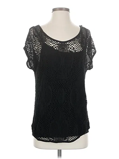 Pre-owned Charlie Short Sleeve Top Black Scoop Neck Tops