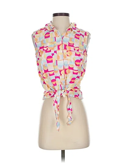 Pre-owned Charlie Sleeveless Button Down Shirt In Pink