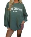 Charlie Southern Merry Christmas Corded Crew Sweatshirt In Green In Green