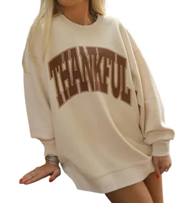 Charlie Southern Thankful Corded Sweater In Cream In White