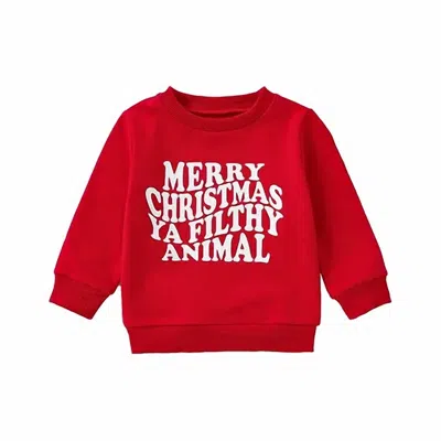 Charlie Southern Women's Filthy Animal Corded Crew Sweatshirt In Red