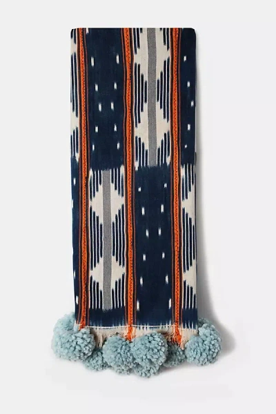 Charlie Sprout Baoule Pom Pom Throw In Blue
