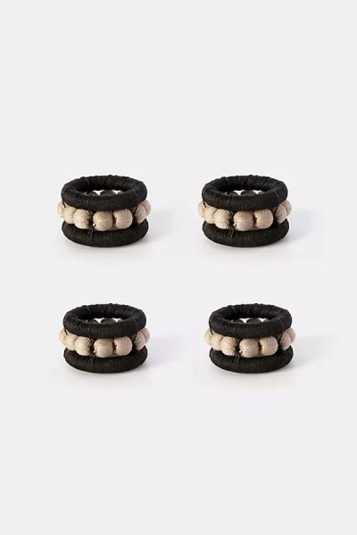 Charlie Sprout Berry Napkin Rings In Black