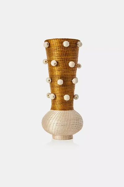 Charlie Sprout Bubble Long Neck Vase In Brown