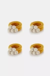 Charlie Sprout Cluster Napkin Rings In Yellow